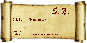 Stier Nepomuk névjegykártya
